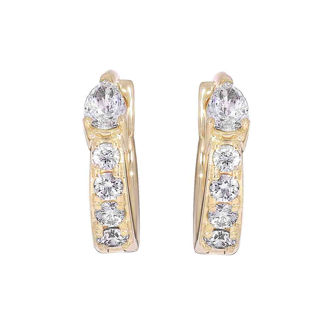Pear Diamond Huggies Hoop Earring ER22228A